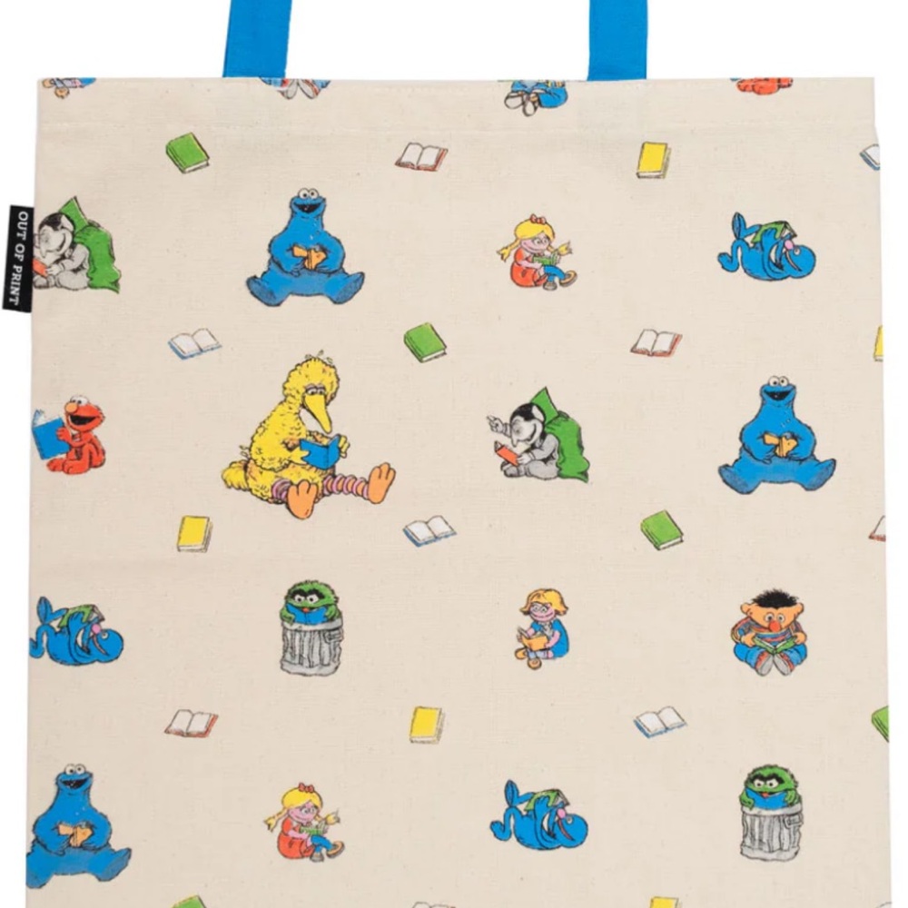 Sesame Street’s 2019  colorful canvas tote bag by “Out of Print”
